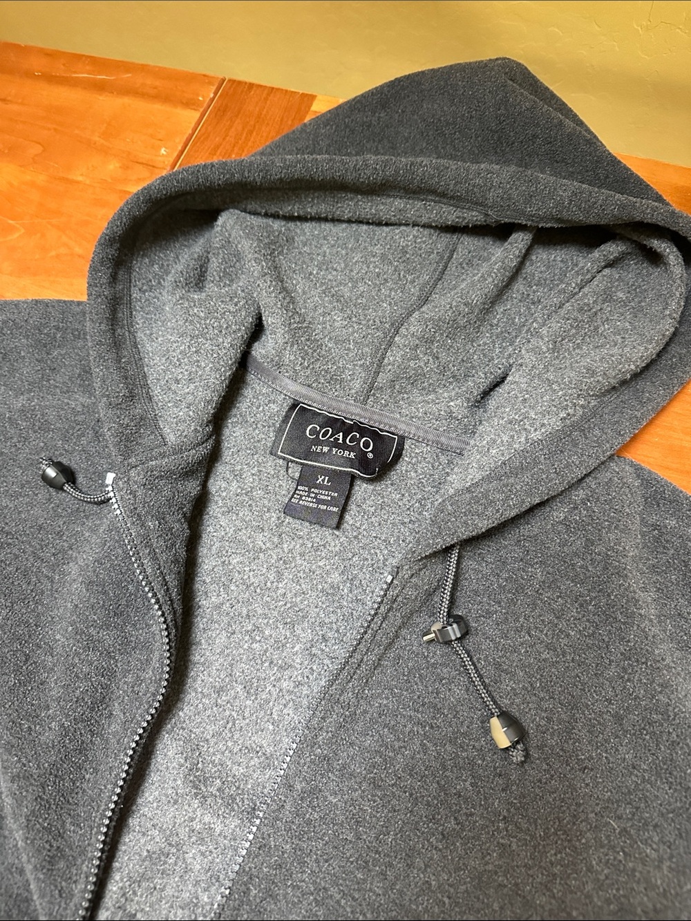 Coaco XL Women's Dark Charcoal Gray  Full-Zip Hooded Sweatshirt